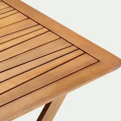 Table De Jardin*alinea Table de repas jardin pliante carrée en acacia huilé - (2 places) Bois foncé