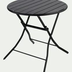 Table De Jardin*alinea Table de repas jardin ronde en acier - (2 places) Noir