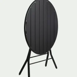 Table De Jardin*alinea Table de repas jardin ronde en acier - (2 places) Noir