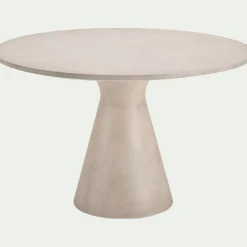 Table De Jardin*alinea Table de repas jardin ronde en béton ciré - (6 places) Blanc