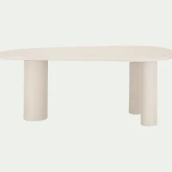 Table De Salle À Manger*alinea Table de repas organique en bois - écru (8 à 10 places) Blanc