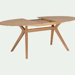 Table Extensible|Table De Salle À Manger*alinea Table de repas ovale extensible bois massif - (6 à 8 places) Bois clair