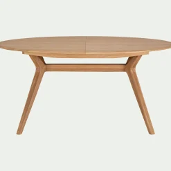 Table Extensible|Table De Salle À Manger*alinea Table de repas ovale extensible bois massif - (6 à 8 places) Bois clair
