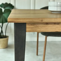 Table De Salle À Manger*alinea Table de repas rectangulaire en chêne et acier - (10 places) Bois clair