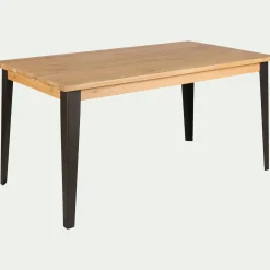 Table De Salle À Manger*alinea Table de repas rectangulaire en chêne et acier - (10 places) Bois clair