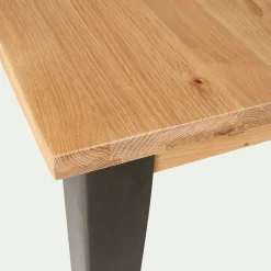 Table De Salle À Manger*alinea Table de repas rectangulaire en chêne et acier - (10 places) Bois clair