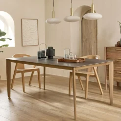 Table De Salle À Manger*alinea Table de repas rectangulaire en pierre et acier - anthracite (10 places) Gris