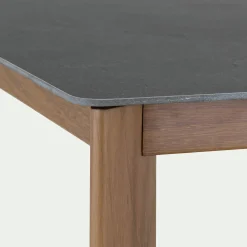 Table De Salle À Manger*alinea Table de repas rectangulaire en pierre et acier - anthracite (10 places) Gris