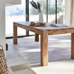 Table De Salle À Manger*alinea Table de repas rectangulaire en chêne huilé - (8 places) Bois clair