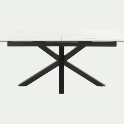 Table Extensible|Table De Salle À Manger*alinea Table de repas rectangulaire extensible en céramique - (6 à 8 places) Blanc