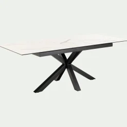 Table Extensible|Table De Salle À Manger*alinea Table de repas rectangulaire extensible en céramique - (6 à 8 places) Blanc