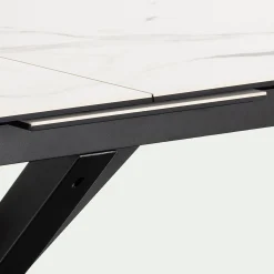 Table Extensible|Table De Salle À Manger*alinea Table de repas rectangulaire extensible en céramique - (6 à 8 places) Blanc