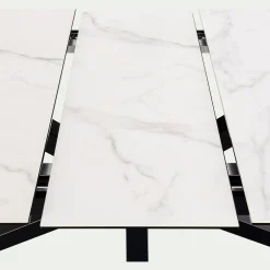 Table Extensible|Table De Salle À Manger*alinea Table de repas rectangulaire extensible en céramique - (6 à 8 places) Blanc