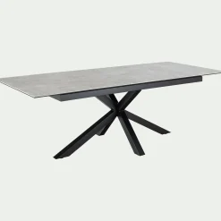 Table Extensible|Table De Salle À Manger*alinea Table de repas rectangulaire extensible en céramique - (6 à 8 places) Gris
