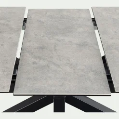 Table Extensible|Table De Salle À Manger*alinea Table de repas rectangulaire extensible en céramique - (6 à 8 places) Gris