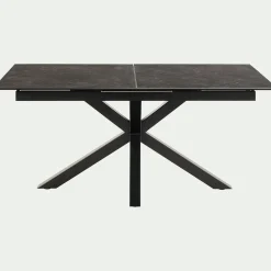 Table Extensible|Table De Salle À Manger*alinea Table de repas rectangulaire extensible en céramique - (6 à 8 places) Noir