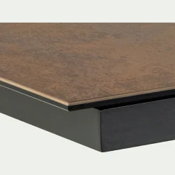Table Extensible|Table De Salle À Manger*alinea Table de repas rectangulaire extensible en céramique - bronze (6 à 8 places) Marron