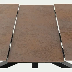 Table Extensible|Table De Salle À Manger*alinea Table de repas rectangulaire extensible en céramique - bronze (6 à 8 places) Marron