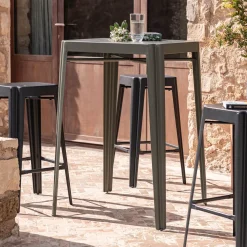 Table Haute De Jardin|Table De Jardin*alinea Table haute de jardin en acier - cèdre (2 places) Vert