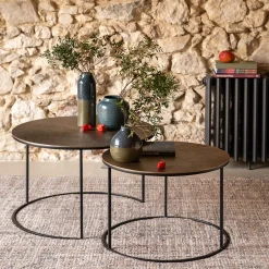 Table Basse*alinea Tables basses gigognes en métal - Doré