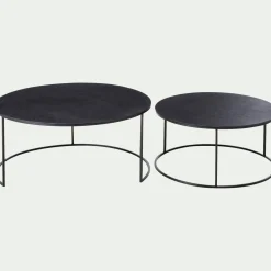Bout De Canapé|Table Basse*alinea Tables basses gigognes rondes en métal - Noir