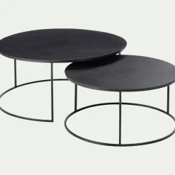 Bout De Canapé|Table Basse*alinea Tables basses gigognes rondes en métal - Noir