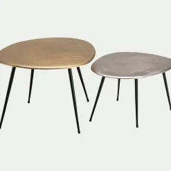 Bout De Canapé|Table Basse*alinea Tables gigognes en fonte d'aluminium - Doré