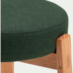 Tabouret*alinea Tabouret bas en bois de frêne et tissu H45cm - cèdre Vert