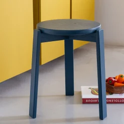 Table De Chevet|Tabouret*alinea Tabouret bas en bois de frêne H45cm - figuerolles Bleu
