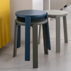 Table De Chevet|Tabouret*alinea Tabouret bas en bois de frêne H45cm - figuerolles Bleu