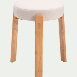 Tabouret*alinea Tabouret bas en bois de frêne et tissu H45cm - alpilles Beige
