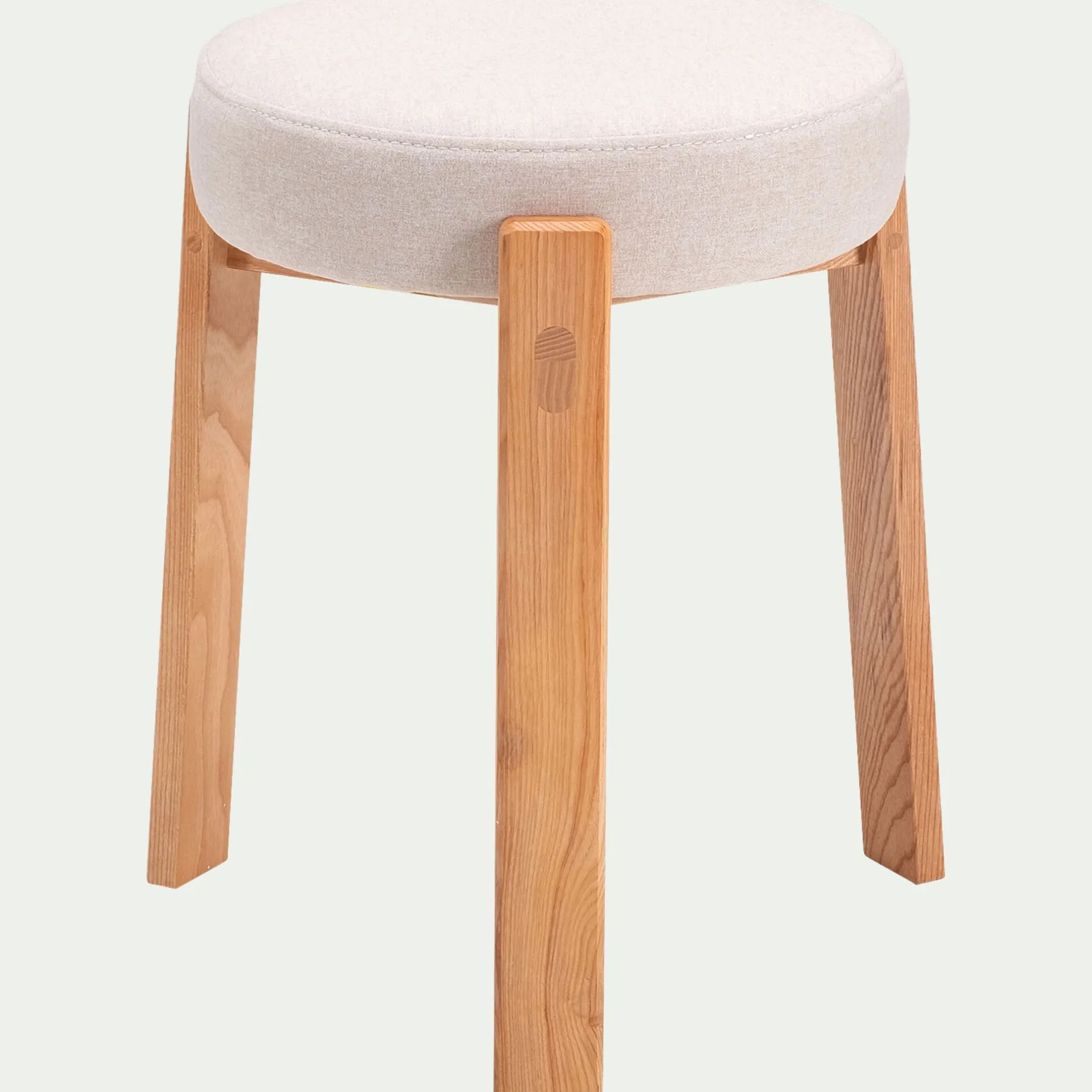Tabouret*alinea Tabouret bas en bois de frêne et tissu H45cm - alpilles Beige
