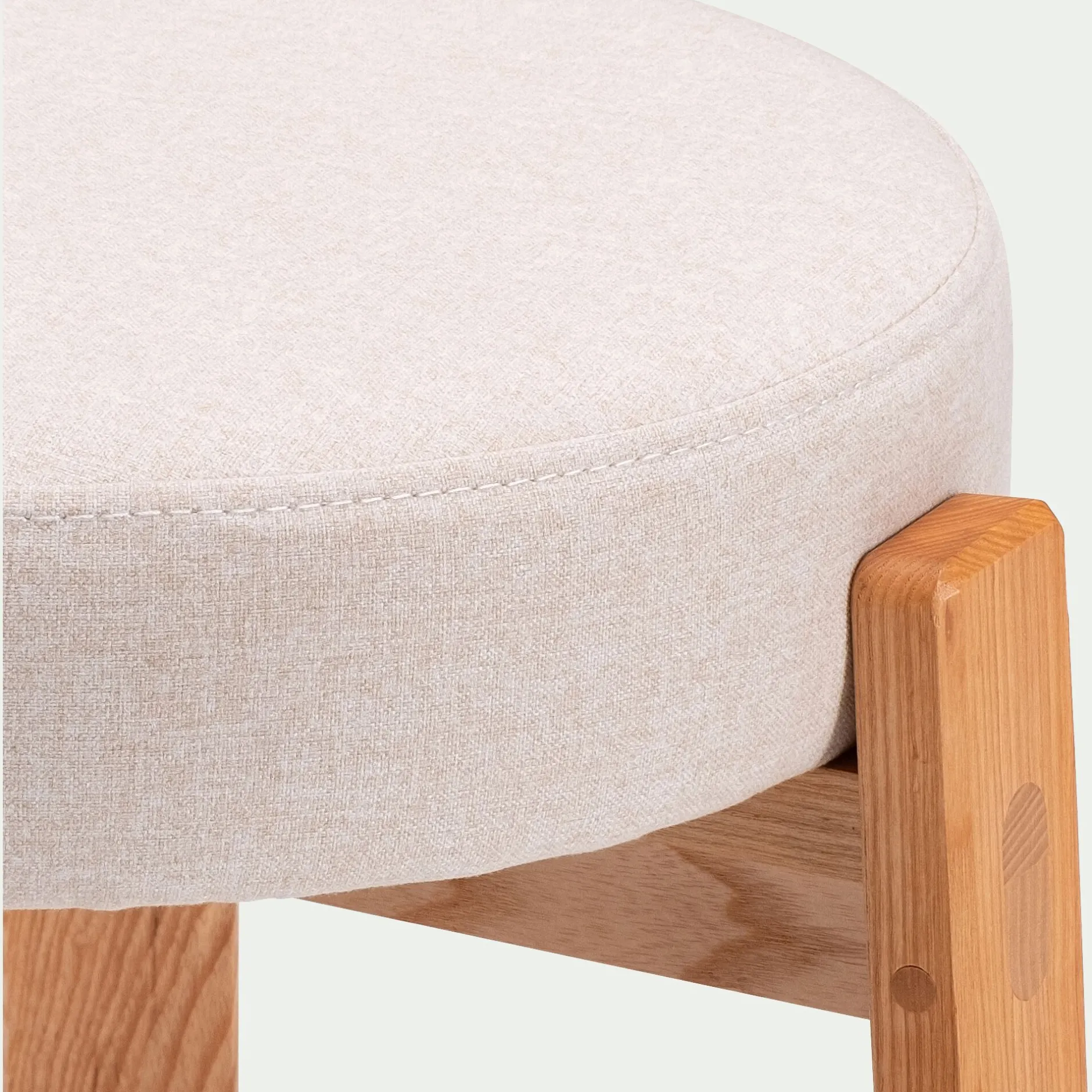 Tabouret*alinea Tabouret bas en bois de frêne et tissu H45cm - alpilles Beige
