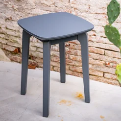 Table De Chevet|Tabouret*alinea Tabouret bas en bois d'hévéa H45cm - restanque Gris
