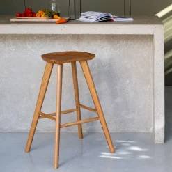 Tabouret Haut De Bar*alinea Tabouret de bar en chêne massif H75cm - naturel Bois clair
