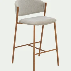 Tabouret Haut De Bar*alinea Tabouret haut de repas en tissu H66cm - Beige