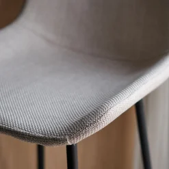 Tabouret Haut De Bar*alinea Tabouret haut de repas en tissu H75cm - Gris