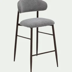 Tabouret Haut De Bar*alinea Tabouret haut de repas en tissu H66cm - Gris