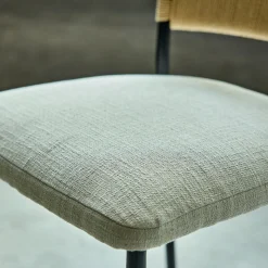 Tabouret*alinea Tabouret haut de repas en corde et tissu H75cm - écru Blanc