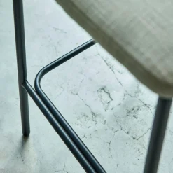 Tabouret*alinea Tabouret haut de repas en corde et tissu H75cm - écru Blanc