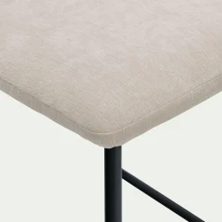 Tabouret*alinea Tabouret haut de repas en corde et tissu H75cm - écru Blanc