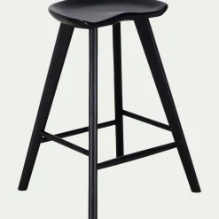 Tabouret Haut De Bar*alinea Tabouret haut en chêne massif H66cm - Noir