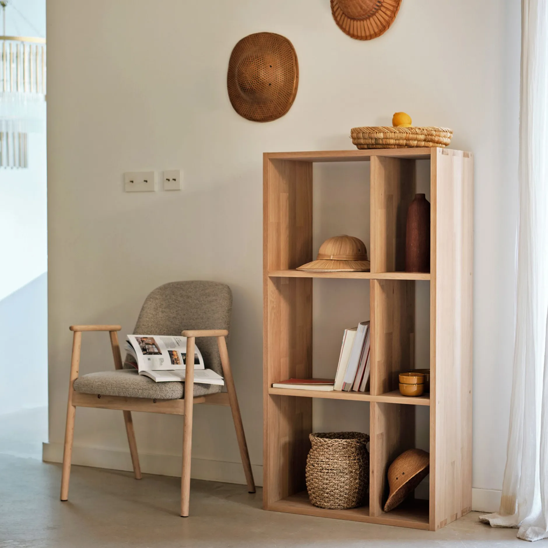 Rangement À Composer|Bibliothèque Et Étagère*alinea Étagère 6 cases en chêne - Bois clair