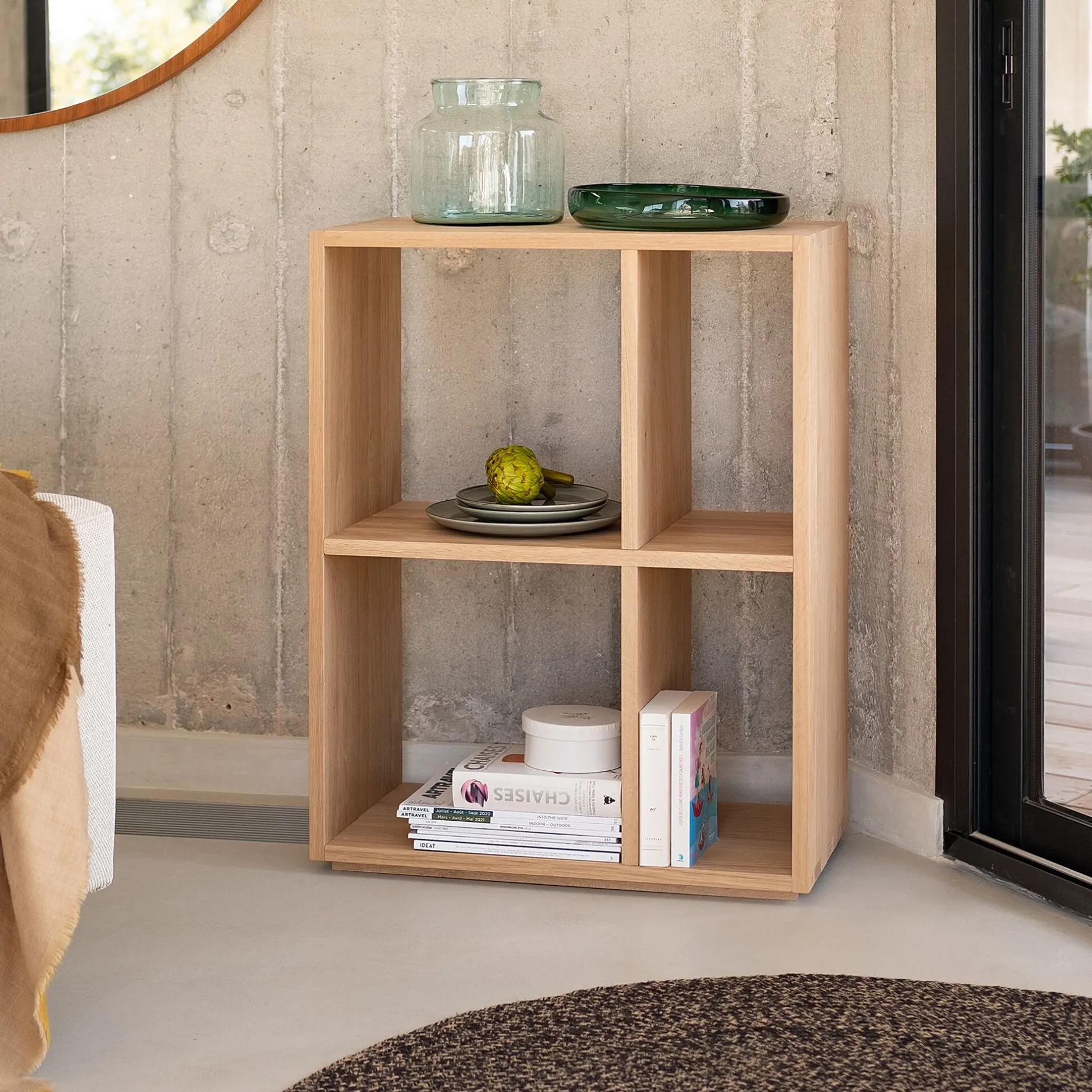 Rangement À Composer|Bibliothèque Et Étagère*alinea Étagère 4 cases en chêne - Bois clair