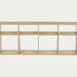 Rangement À Composer|Bibliothèque Et Étagère*alinea Étagère 8 cases en chêne lamellé - Bois clair