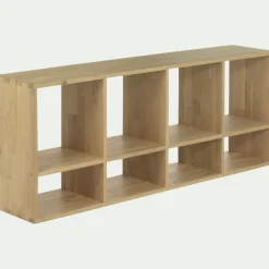 Rangement À Composer|Bibliothèque Et Étagère*alinea Étagère 8 cases en chêne lamellé - Bois clair