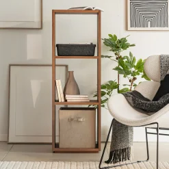 Rangement À Composer|Bibliothèque Et Étagère*alinea Étagère 3 cases en chêne massif - Bois foncé