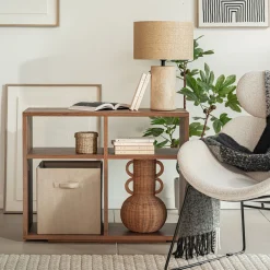 Rangement À Composer|Bibliothèque Et Étagère*alinea Étagère 4 cases en chêne massif - Bois foncé