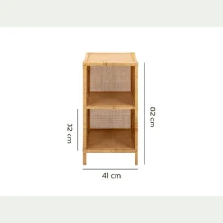 Bibliothèque Enfant|Bibliothèque Enfant*alinea Étagère 2 cases en rotin - Naturel