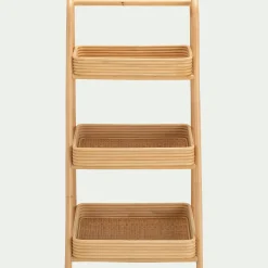 Bibliothèque Enfant|Bibliothèque Enfant*alinea Étagère 3 tablettes en bois et rotin - Bois clair